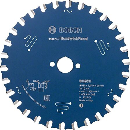 Bosch Expert 165*20 mm 30 Diş Sandviç Panel için Daire Testere Bıçağı 2608644366